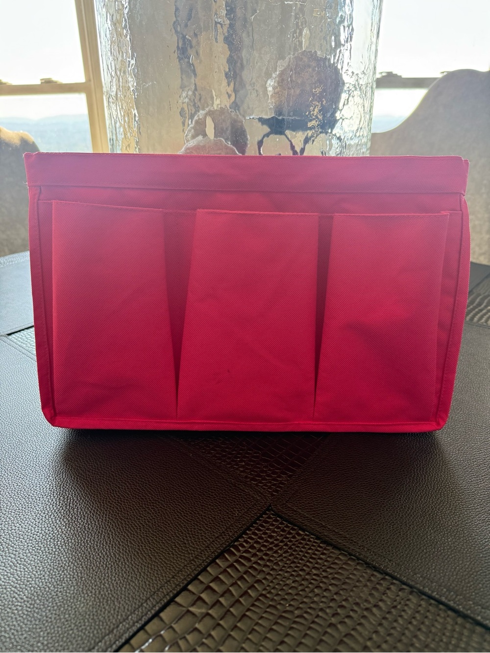 Hot Pink Fabric Storage Organizer with Front Pockets -m